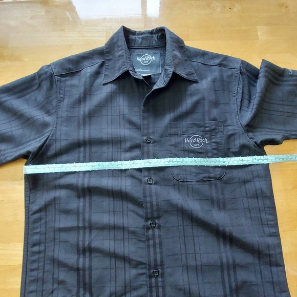 Hard Rock Cafe Black Collar Short Sleeve Plaid Las Vegas Location Men's Small - Picture 12 of 13